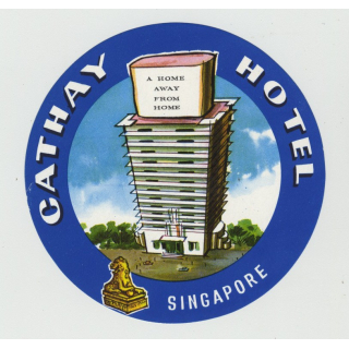 Cathay Hotel - SIngapore (Vintage Luggage Label)