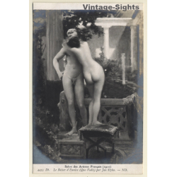 Jan Styka: Le Baiser D'Eunice / Salon Des Artistes 1910 - Nude Couple (Vintage RPPC)