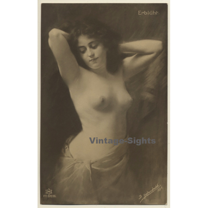 Bernhard Zickendraht: Erblüht (1896) - Nude (Vintage RPPC)