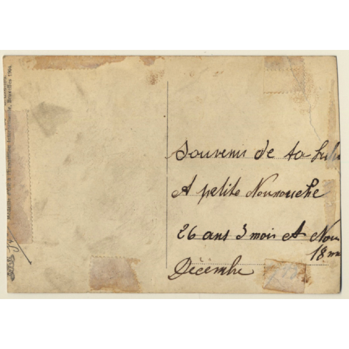 Great Portrait Of Pretty Victorian Female & Her Baby Girl (Vintage RPPC 1904)