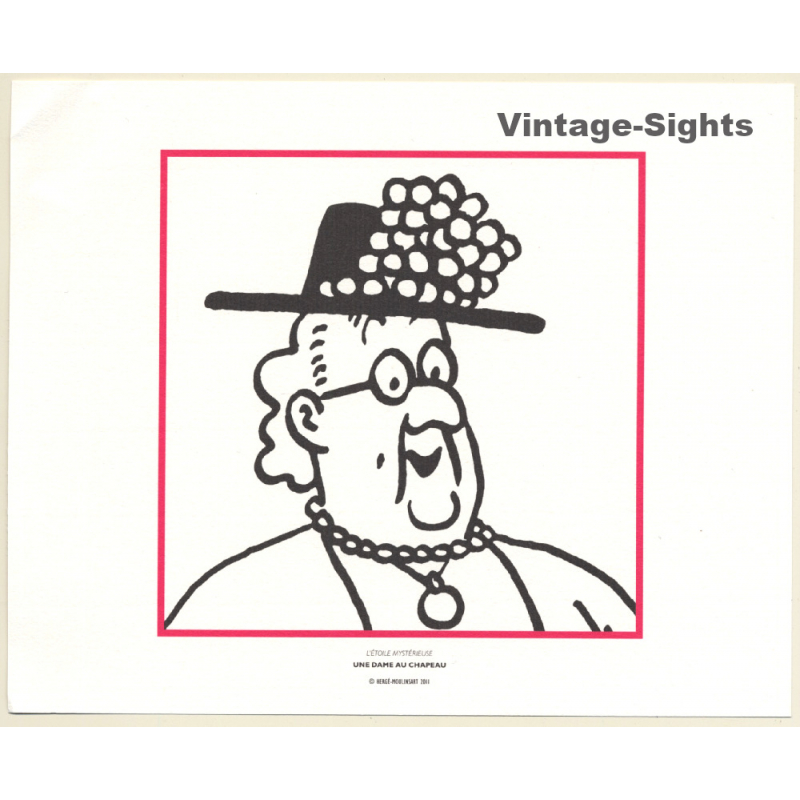 Tintin: L'Étoile Mystérieuse - Une Dame Au Chapeau (Lithography Hergé Moulinsart 2011)
