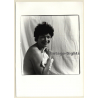 Artistic Erotic Study: Female Curlyhead With Freckles*3 / Smile (Vintage Photo France B/W ~1980s)