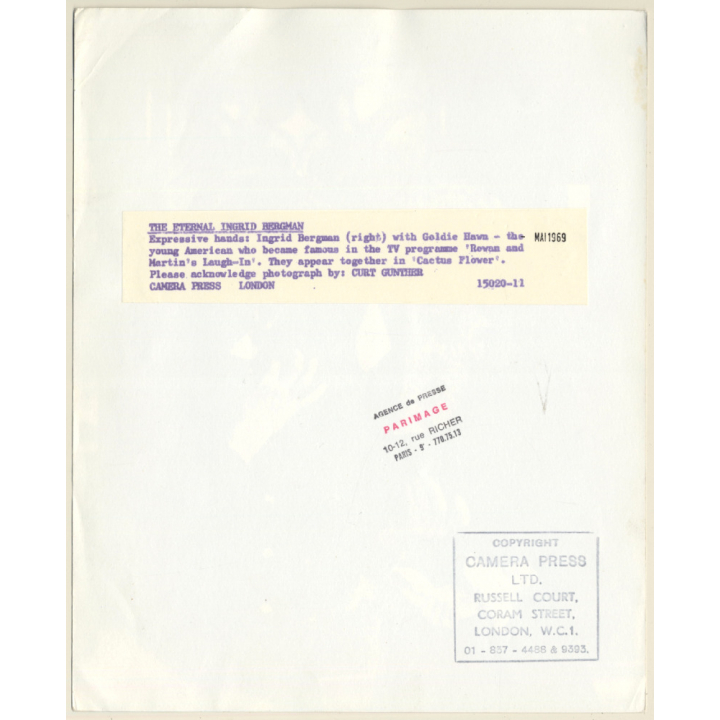 Ingrid Bergman & Goldie Hawn In 'Cactus Flower' (Vintage Movie Still Photo 1969)