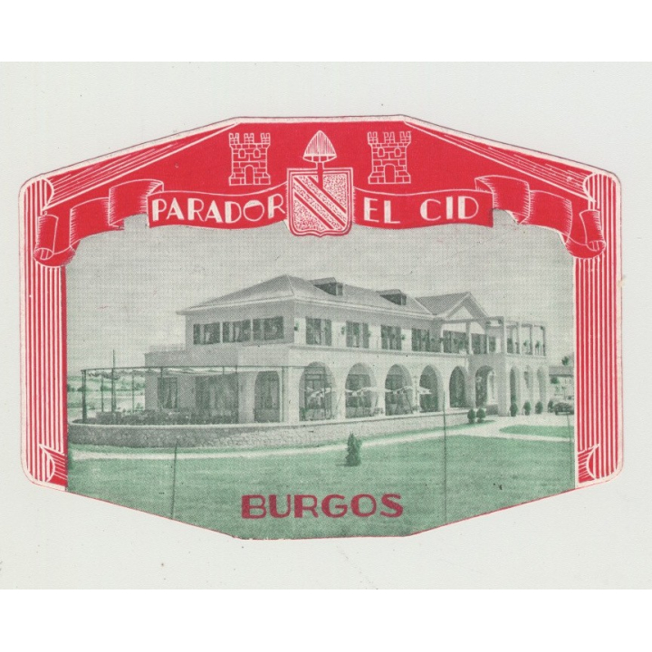 Parador El Cid - Burgos / Spain (Vintage Luggage Label)