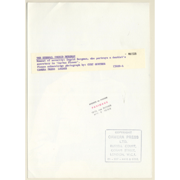 The Eternal Ingrid Bergman In 'Cactus Flower' (Vintage Movie Still Photo 1969)