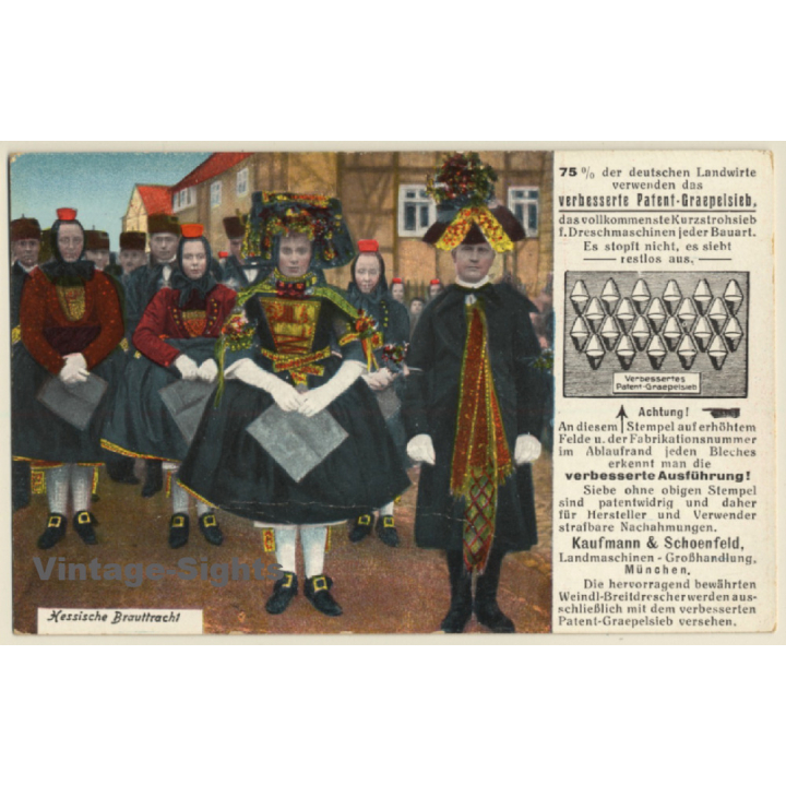 Hessische Brauttracht - Graepelsieb / Traditional Costume (Vintage PC ~1920s/1930s)