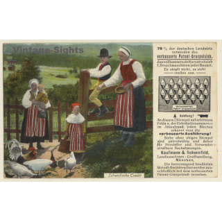 Schwedische Tracht - Graepelsieb / Traditional Costume (Vintage PC ~1920s/1930s)