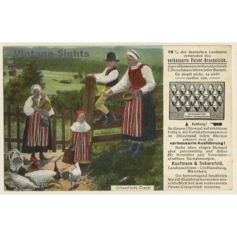 Schwedische Tracht - Graepelsieb / Traditional Costume (Vintage PC ~1920s/1930s)