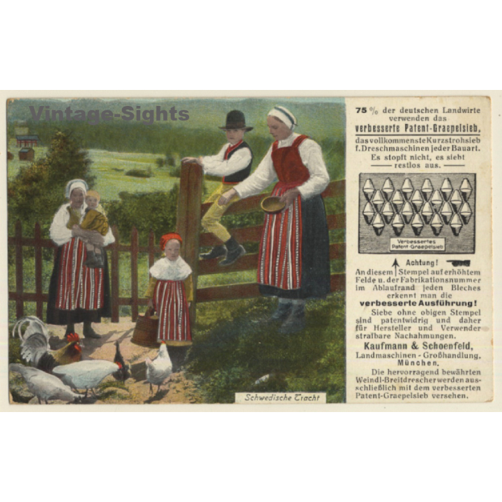 Schwedische Tracht - Graepelsieb / Traditional Costume (Vintage PC ~1920s/1930s)