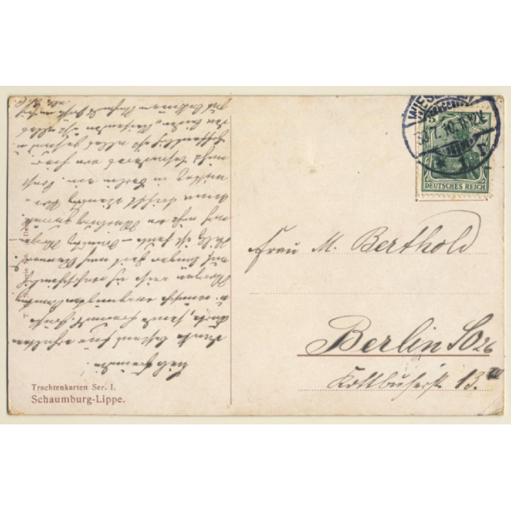 Schaumburg-Lippe: 2 Frauen In Tracht / Traditional Costume (Vintage PC 1910)