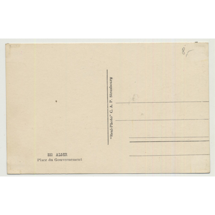 Algiers / Algeria: Place Du Gouvernement (Vintage Photo PC B/W)