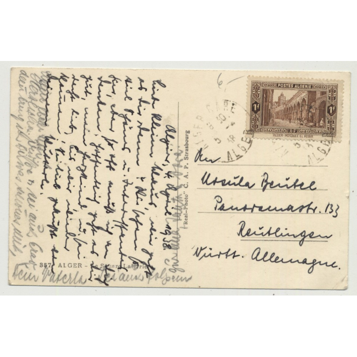 Algier / Algeria: Le Square LaFerrièrre (Vintage Photo PC B/W 1930)