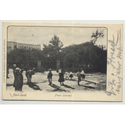 Port Said / Egypt: Place Lesseps (Vintage PC B/W 1942)