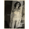 Natural Slim Brunette Semi Nude Standing (Vintage Photo GDR ~1980s)