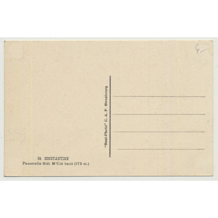 Algier / Constantine: Passerelle Sidi M'Cid Haut (Vintage Photo PC B/W C.A.P.)
