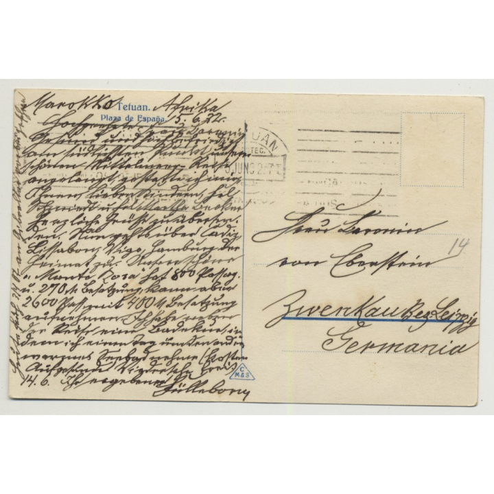 Tetuan / Morocco: Plaza España (Vintage Photo PC B/W 1932)