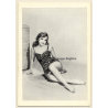 Pin-up Girl *8 / Swimsuit - Sitting (Vintage Trading Card ~1950s)