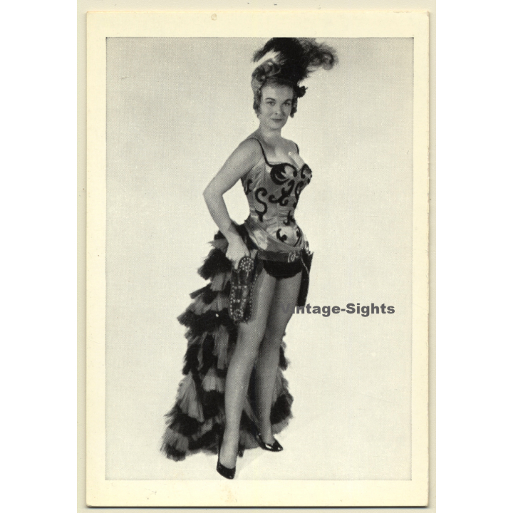 Pin-up Girl *13 / French Can-Can Costume (Vintage Trading Card ~1950s)