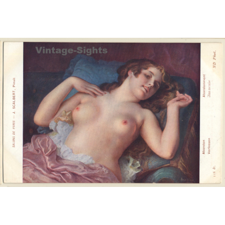 J. Scalbert: Abandon - Salon De Paris / Nude Art (Vintage PC ~1910s/1920s)
