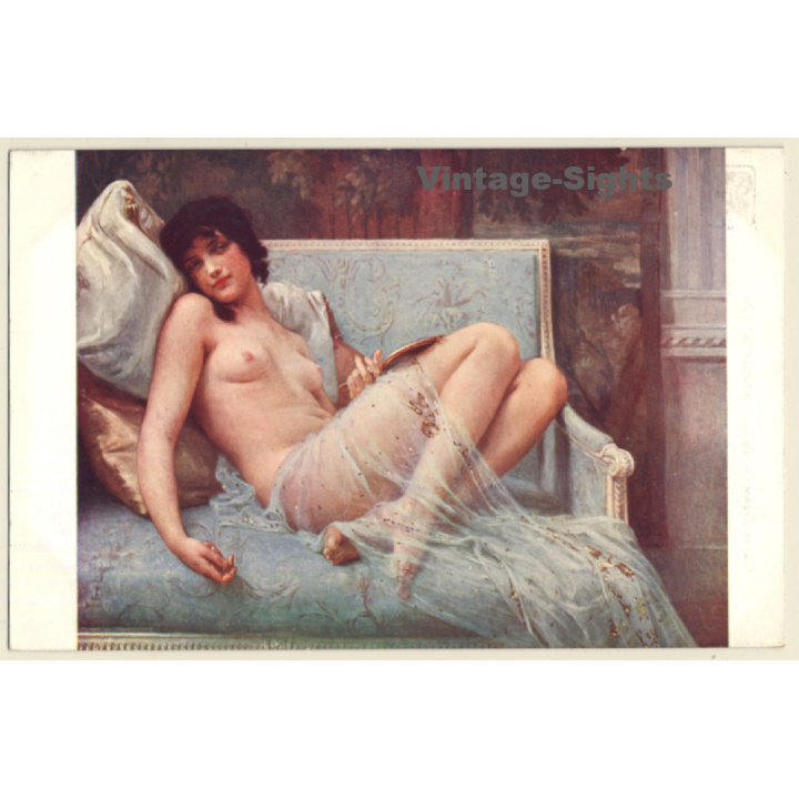 G. Seignac: Indolence - Salon De Paris / Nude Art (Vintage PC ~1910s/1920s)