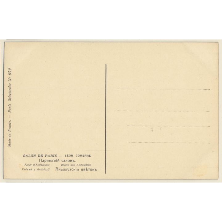 Léon Comerre: Fleur D'Andalousie - Salon De Paris / Nude Art (Vintage PC ~1910s/1920s)