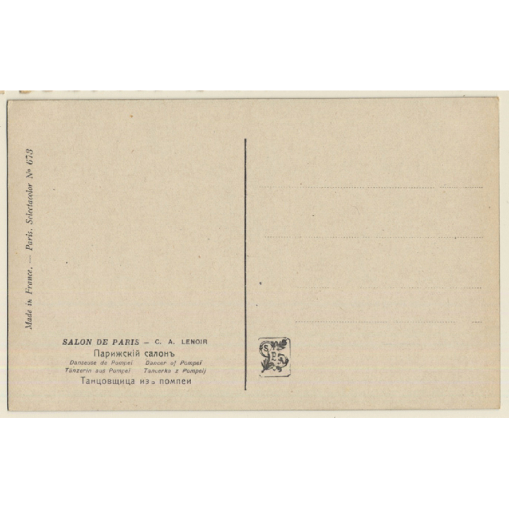 C.A. Lenoir: Danseuse De Pompei - Salon De Paris / Nude Art (Vintage PC ~1910s/1920s)