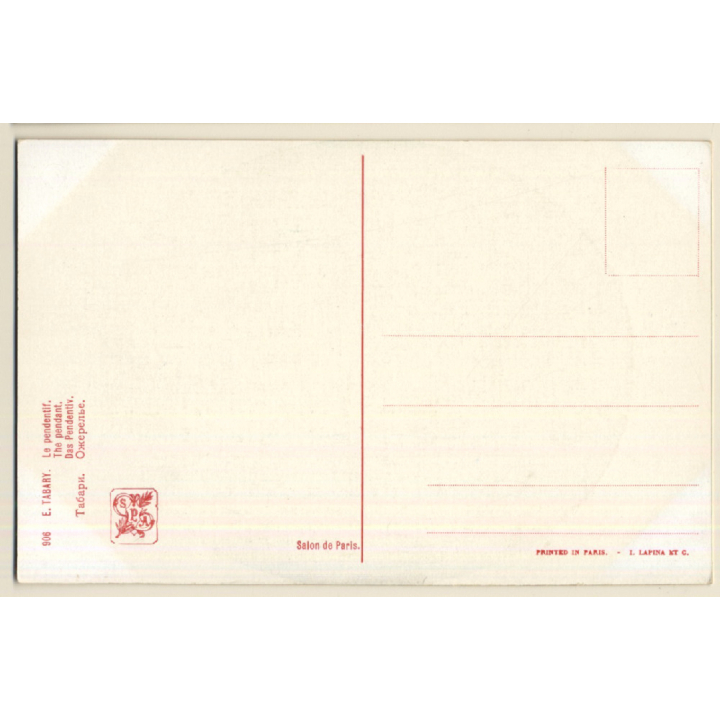 E. Tabary: Le Pendentif - Salon De Paris / Nude Art (Vintage PC ~1910s/1920s)