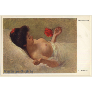 E. Lindeman: Przebudzenie / Erotic Art (Vintage Artist PC ~1910s/1920s)