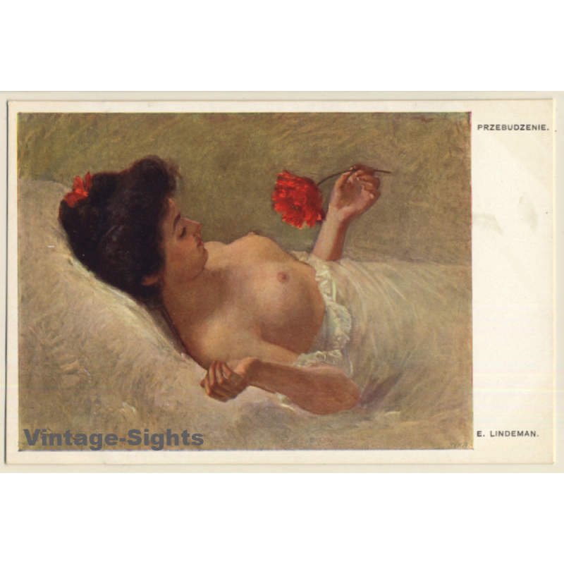 E. Lindeman: Przebudzenie / Erotic Art (Vintage Artist PC ~1910s/1920s)