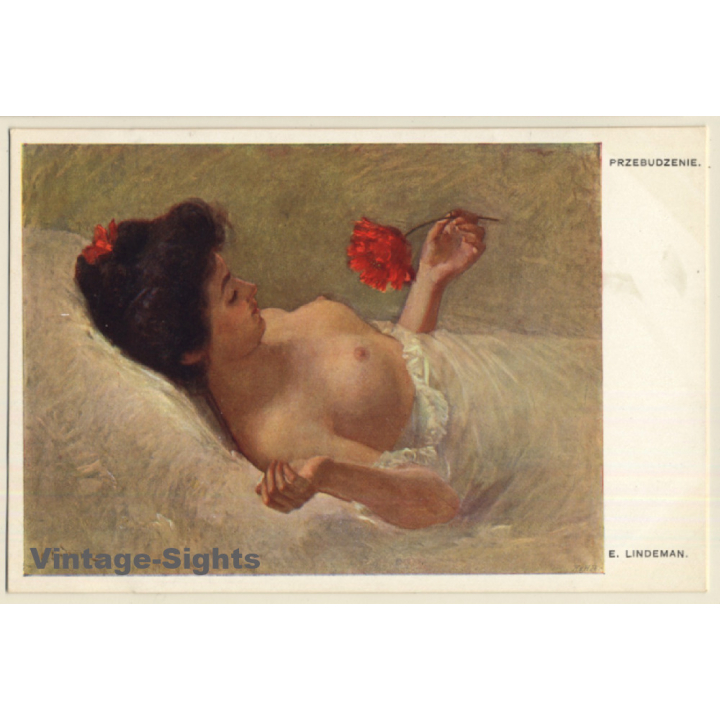 E. Lindeman: Przebudzenie / Erotic Art (Vintage Artist PC ~1910s/1920s)