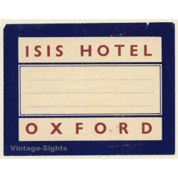 Oxford / UK: Isis Hotel (Vintage Luggage Label)