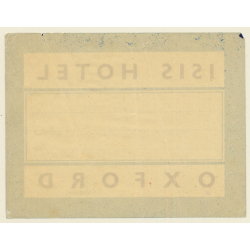 Oxford / UK: Isis Hotel (Vintage Luggage Label)