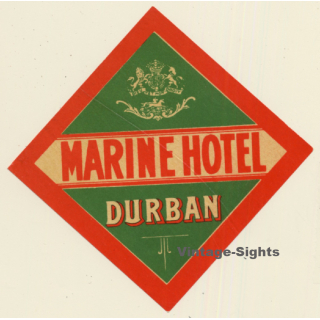 Durban / South Africa: Marine Hotel (Vintage Luggage Label ~1950s)