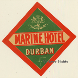 Durban / South Africa: Marine Hotel (Vintage Luggage Label ~1950s)