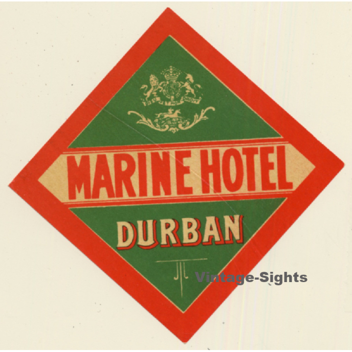 Durban / South Africa: Marine Hotel (Vintage Luggage Label ~1950s)
