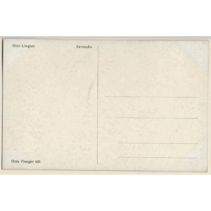 Otto Lingner: Aktstudie / Erotic Art (Vintage Artist PC ~1910s/1920s)