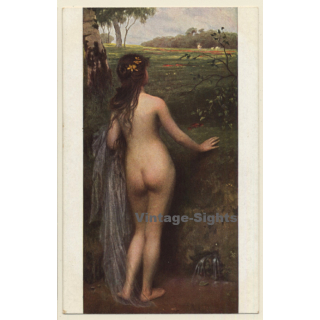 S. Glücklich: Quellnymphe / Erotic Art (Vintage Artist PC ~1910s/1920s)
