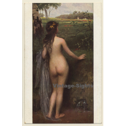 S. Glücklich: Quellnymphe / Erotic Art (Vintage Artist PC ~1910s/1920s)