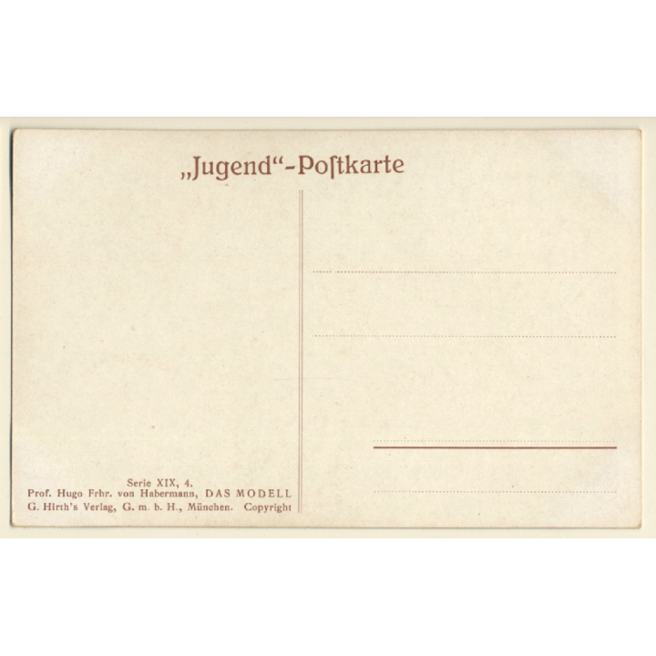 Prof. Hugo Frhr. Von Habermann: Das Modell / Erotic Art (Vintage Artist PC ~1910s/1920s)