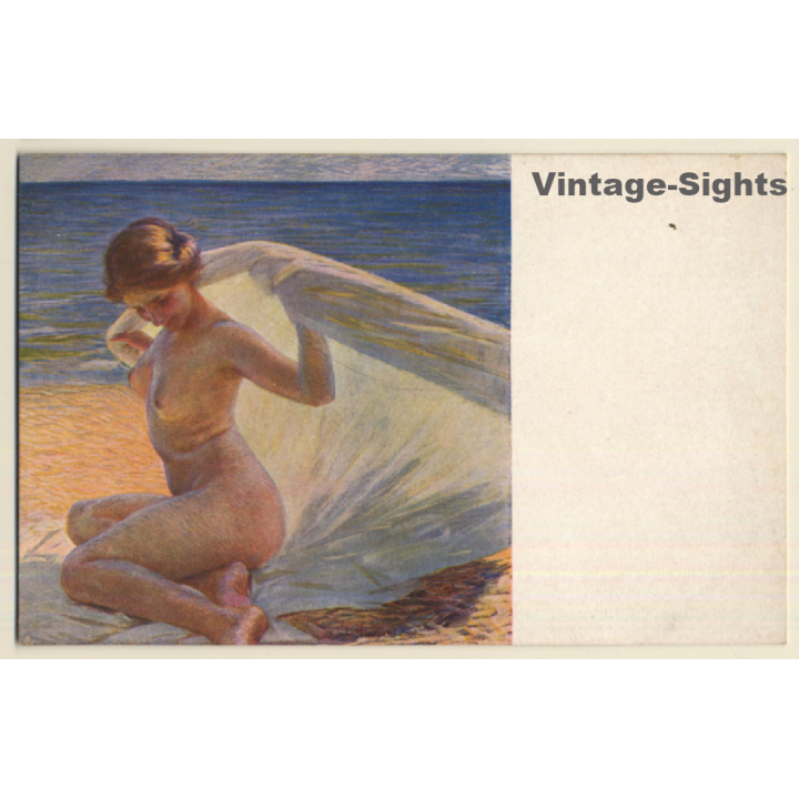 Gino Piccioni: Sulla Libera Spiaggia / Erotic Art (Vintage Artist PC ~1910s/1920s)