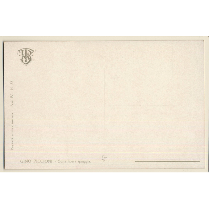 Gino Piccioni: Sulla Libera Spiaggia / Erotic Art (Vintage Artist PC ~1910s/1920s)