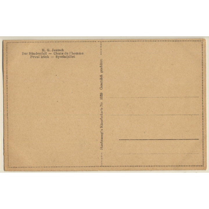 H.G. Jentsch: Der Sündenfall / Erotic Art (Vintage Artist PC ~1910s/1920s)