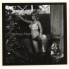 Erotic Model Candy Vaughan Undresses*10 / Bra - Standing (Vintage Contact Sheet Photo 1972)
