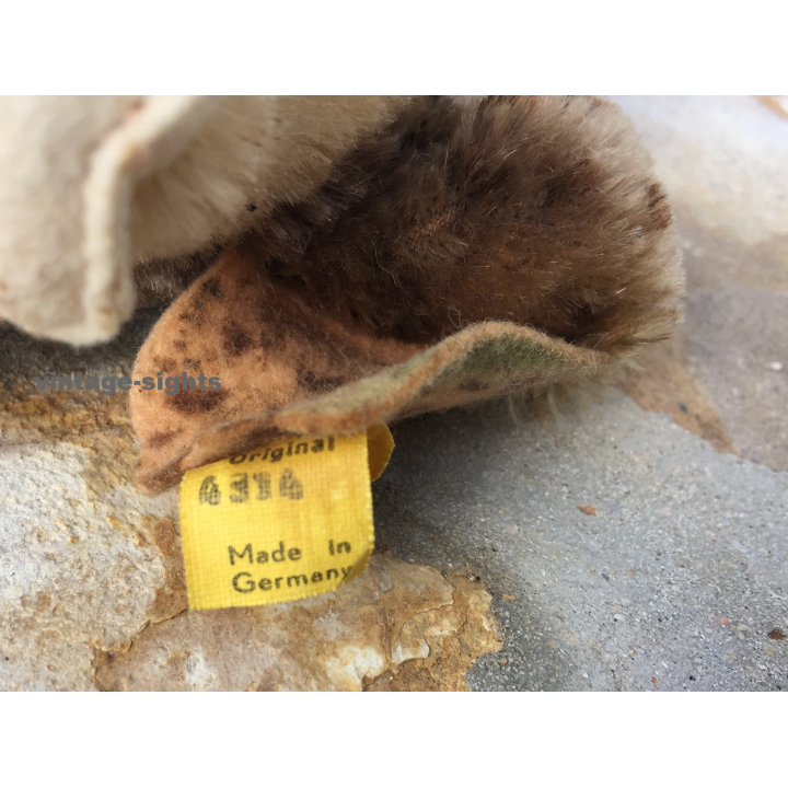 Vintage Steiff Owl 'Wittie' With Button & Tag 4314 - 1959-1967