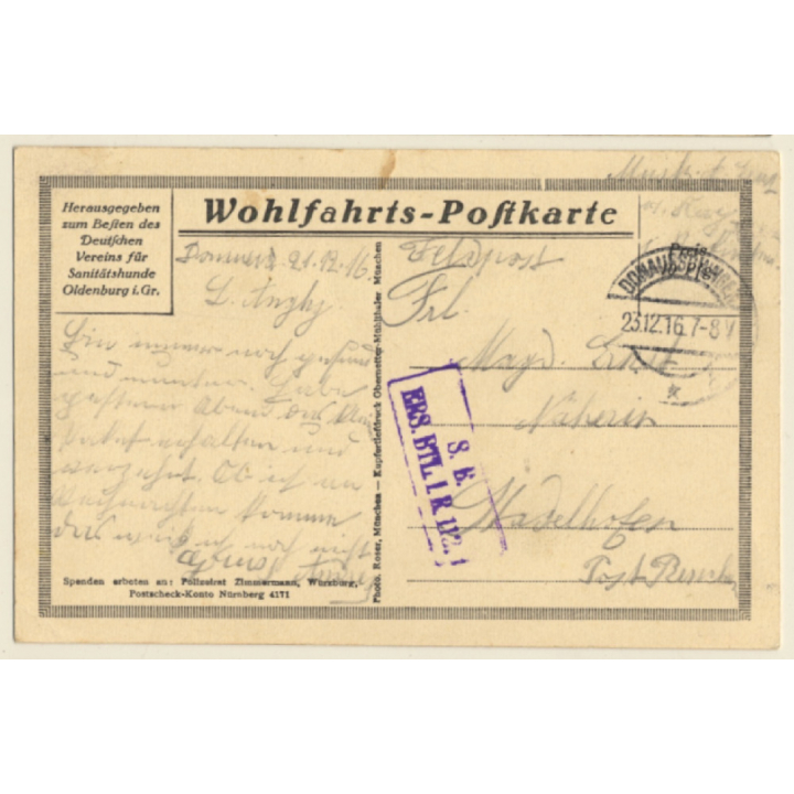 Rotes Kreuz: Sanitätsund Troll Hat Einen Verwundeten Aufgespürt (Vintage PC 1916)