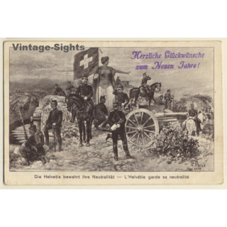 Rotes Kreuz: Helvetia Bewahrt Ihre Neutralität (Vintage PC ~1910s)