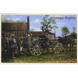 Rotes Kreuz: Infanterie Holt Sich Trinkwasser Aus Destillierapparat (Vintage PC 1914)