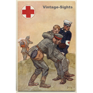 Württ. Landesverein Vom Roten Kreuz*3 (Vintage PC 1916)