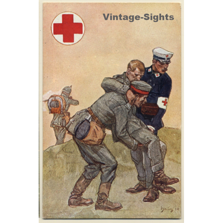 Württ. Landesverein Vom Roten Kreuz*3 (Vintage PC 1916)