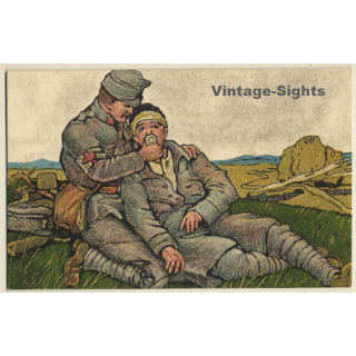 Rotes Kreuz: Balkanzug Für Kriegsheimstätten - Eisenbahner Postkarte (Vintage PC 1910s/1920s)